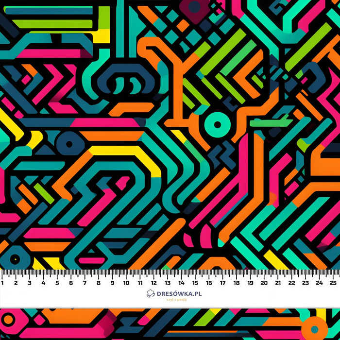 NEON ABSTRACT WZ.2 - brushed knitwear with elastane ITY