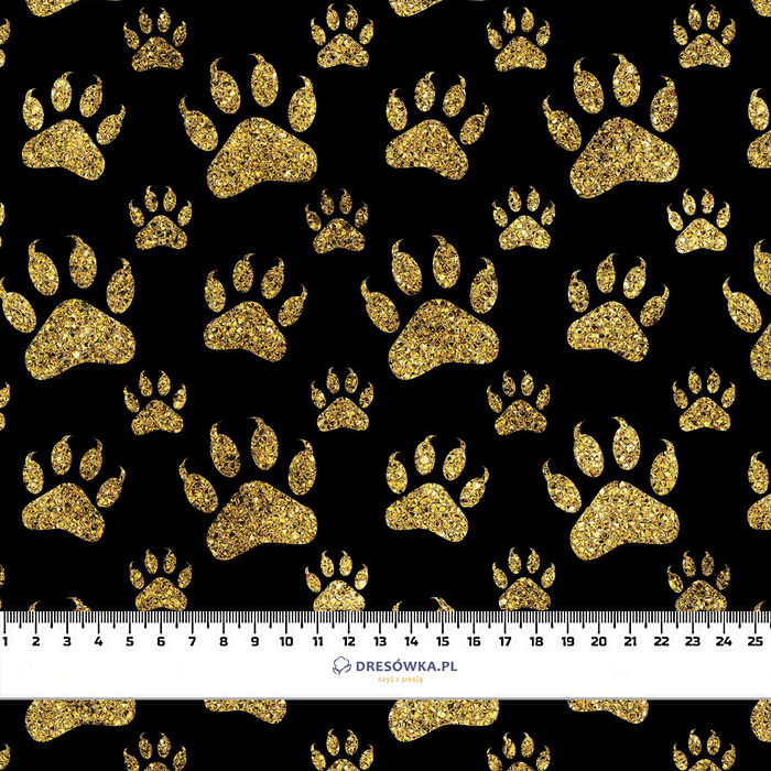 Black & Gold Glamour wz.8 - looped knit fabric with elastane ITY