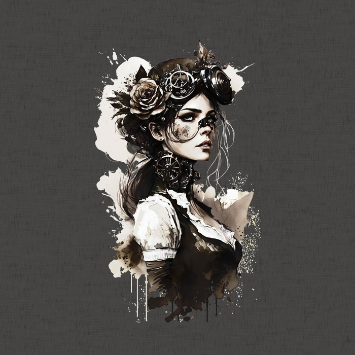 STEAMPUNK WOMEN - panel (60cm x 50cm) teplákovina počesaná s elastanem ITY