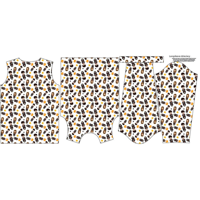 Longsleeve - MAGICAL FRIENDS pat. 2 (MAGIC SCHOOL) / white - sewing set (122/128)