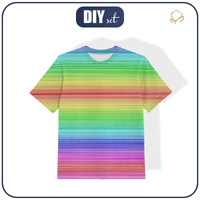T-SHIRT DZIECIĘCY (104/110) - TĘCZOWE PASKI wz.1 - single jersey