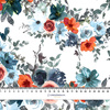 AQUARELL BLUMEN Ms. 2 / weiß - bio single jerset mit Elastan Sommersweat