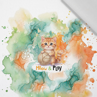 CUTE CAT - panel (60cm x 50cm)  Cotton woven fabric