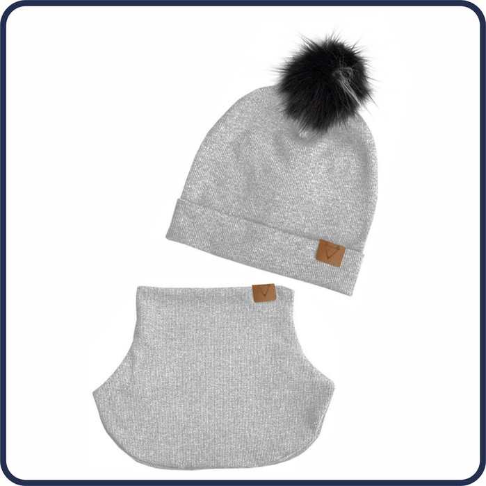 MELANGE LIGHT GREY - Cap and loop creative sewing set