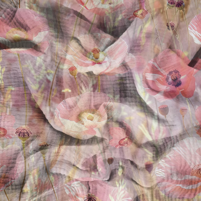 POPPIES pat. 3 - Cotton muslin