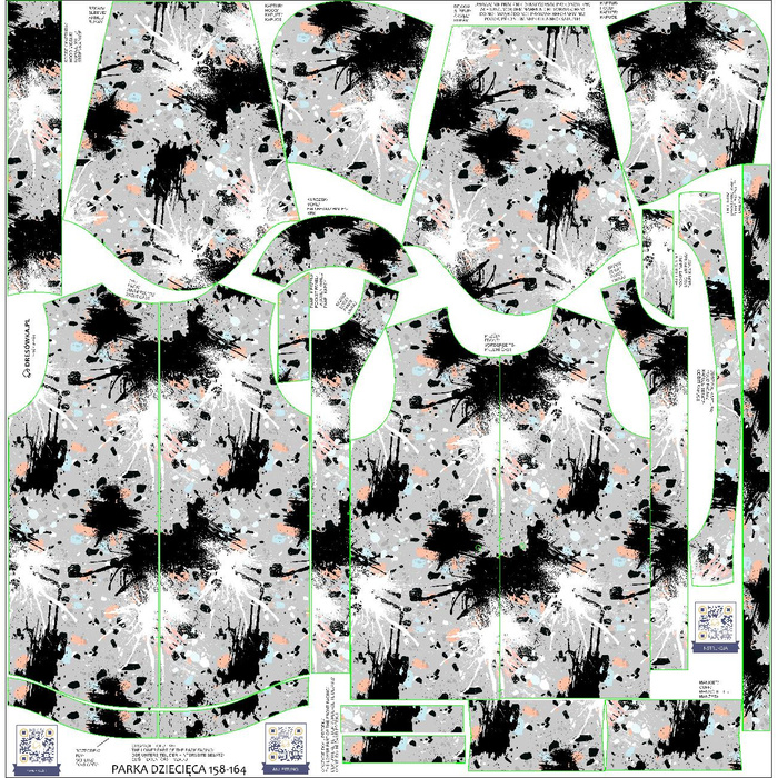 KIDS PARKA (ARIEL) - SPLASH PAT. 4 - sewing set (134/140)