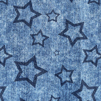 DARK BLUE STARS (CONTOUR) / vinage look jeans dark blue - Viscose jersey