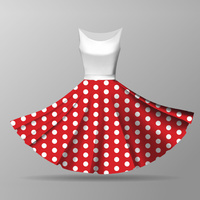 Mały panel na spódnicę z koła - jersey wiskozowy - RED POLKA DOTS