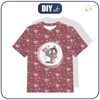 T-SHIRT DZIECIĘCY - KOTY / love you (KOCI ŚWIAT) / ACID WASH BORDOWY - single jersey (92/98)