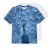 KINDER T-SHIRT- PFAU (CLASSIC BLUE) - Single Jersey (104-110)