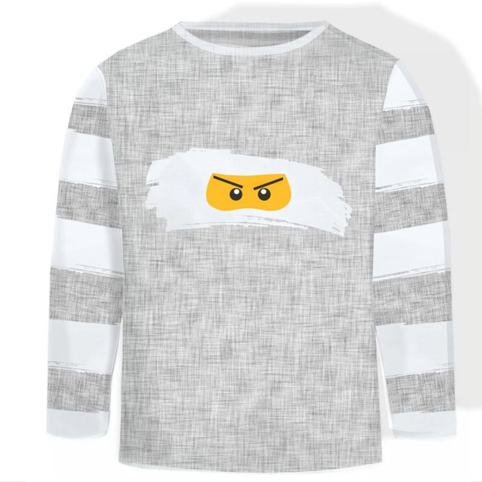 Longsleeve - bílý ninja vz.2 - single jersey (134/140)