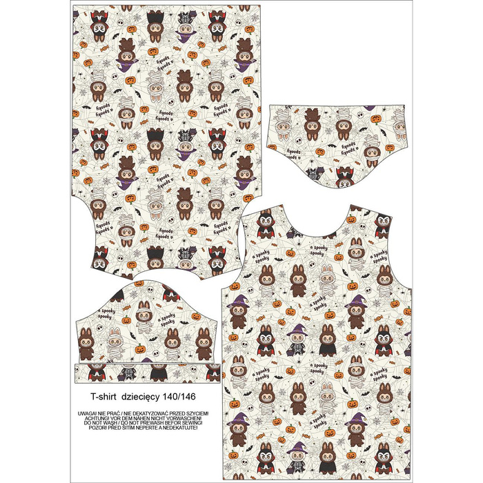 KID’S T-SHIRT - Creepy cute halloween wz.3  - sewing set