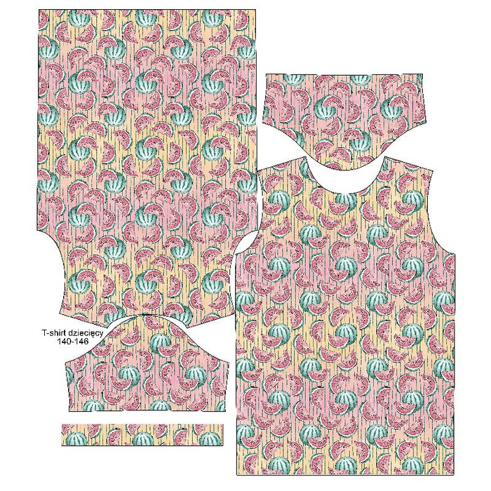 KID’S T-SHIRT- TROPICAL WATERMELONS - single jersey (166/122)