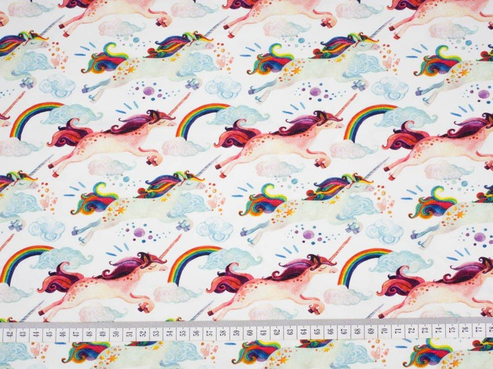 RAINBOW UNICORNS - single jersey with elastane TE210
