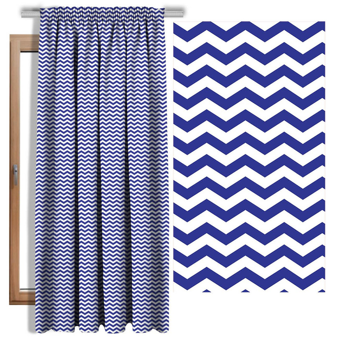 ZIGZAGS / blue - lycra 300g