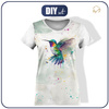T-SHIRT DAMSKI - WATERCOLOR HUMMINGBIRD - zestaw do uszycia S