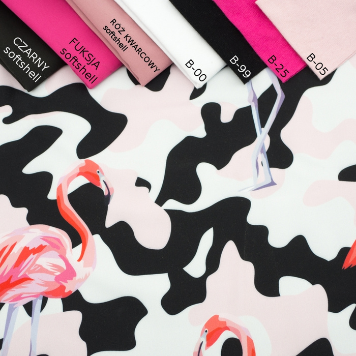 50cm CAMOUFLAGE FLAMINGOS - Softshell