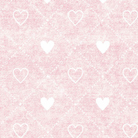 HEARTS AND RHOMBUSES / vinage look jeans (pale pink) - Cotton woven fabric