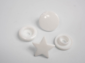 Druckknöpfe KAM Sterne 12 mm weiss - 10 Sets