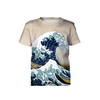 T-SHIRT DZIECIĘCY - WIELKA FALA W KANAGAWIE (Hokusai Katsushika) - zestaw do uszycia (116/122)
