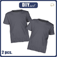 2-PACK - BASIC KID’S T-SHIRT - DARK GREY - sewing set