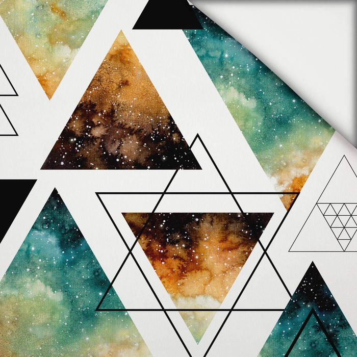 100cm TRÓJKĄTY / galaktyczna podróż - lekka dzianina drapana