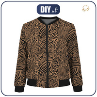 DÁMSKA BOMBER BUNDA (KAMA) - ZVÍŘECÍ MIX / karamel - Sada šití XXL