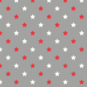 DIAGONAL RED STARS / grey