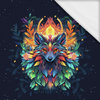 ANIMALS MANDALA wz.4 (WOLF) - panel (75cm x 80cm) - single jersey z elastanem ITY