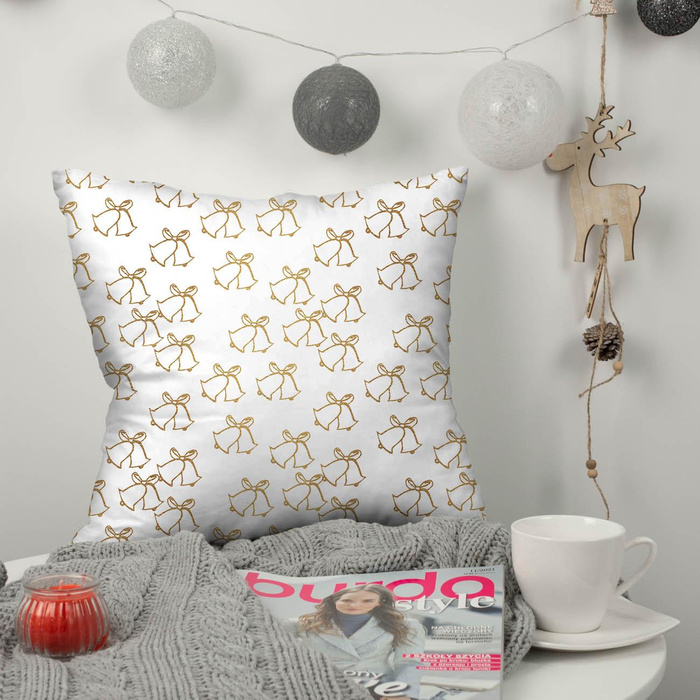 GOLDENE WEIHNACHTSGLOCKEN (WEIßE WEIHNACHTEN) - Baumwoll Webware