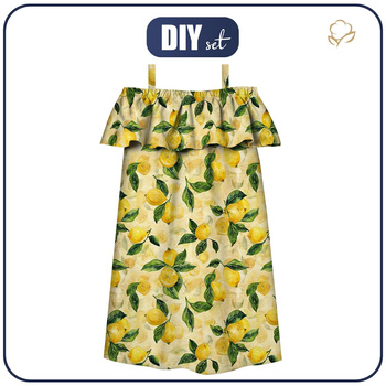 Bardot neckline dress (LILI) - LEMON wz.2 - sewing set