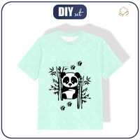 KID’S T-SHIRT - PANDA (DOTS) / mint - single jersey (116/122)