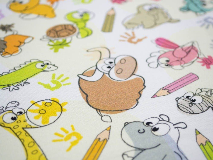 CRAYONS AND ANIMALS - Viscose jersey WE210