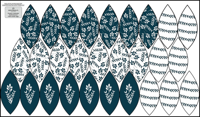 7 OSTEREIER NÄHSET - BLÄTTERCHEN M. 2