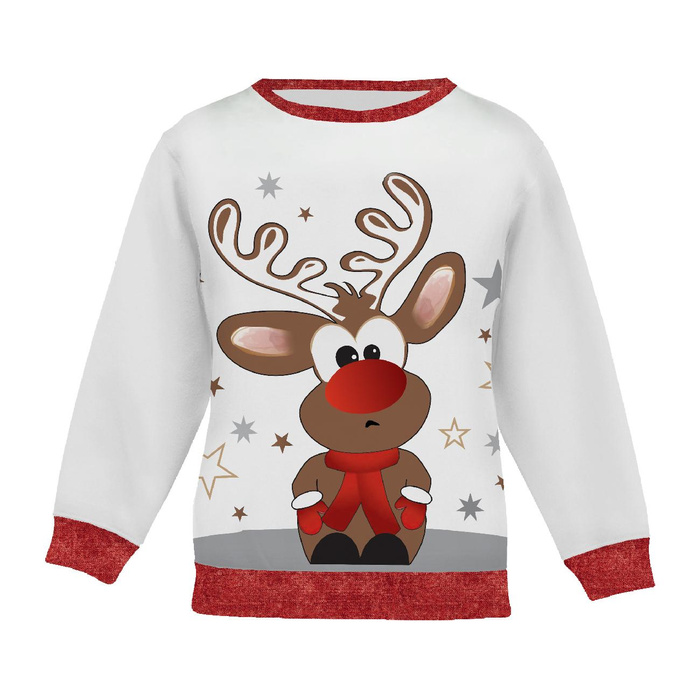 CHILDREN'S (NOE) SWEATSHIRT - REINDEER ROBBIE - looped knit fabric (122/128)