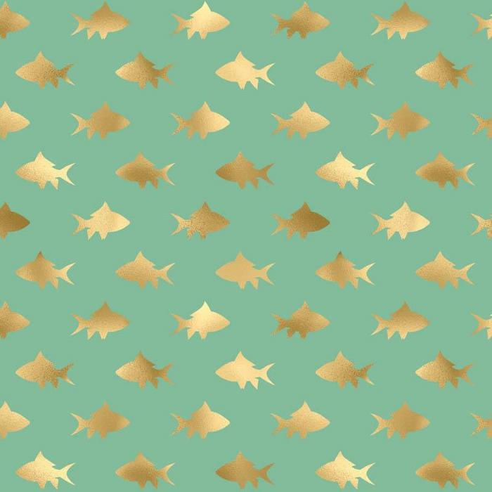 GOLDEN FISH (GOLDEN OCEAN) / mint - single jersey with elastane