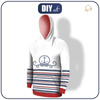 HERREN HOODIE - ANKER / Streifen (marine) - Nähset XL