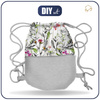 GYM BAG WITH POCKET - MEADOW / butterflies - sewing set