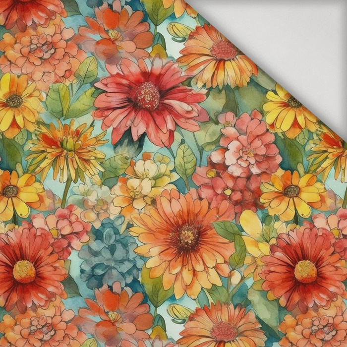 FLOWERS PAPAYA ORANGE WZ. 10 - schnelltrocknende Webware