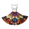 Big circle skirt panel - CREPE - COLORFUL FLOWERS wz. 4
