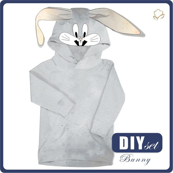 KID'S HOODIE  "PARIS" (110/116) - BUNNY - sewing set 