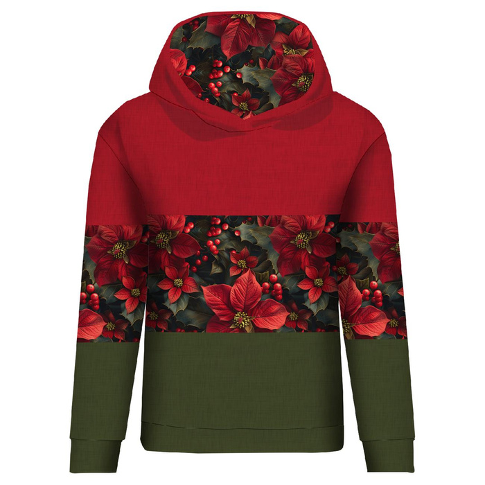 CLASSIC WOMEN’S HOODIE (POLA) - WINTER FLOWERS WZ.18 - sewing set XS