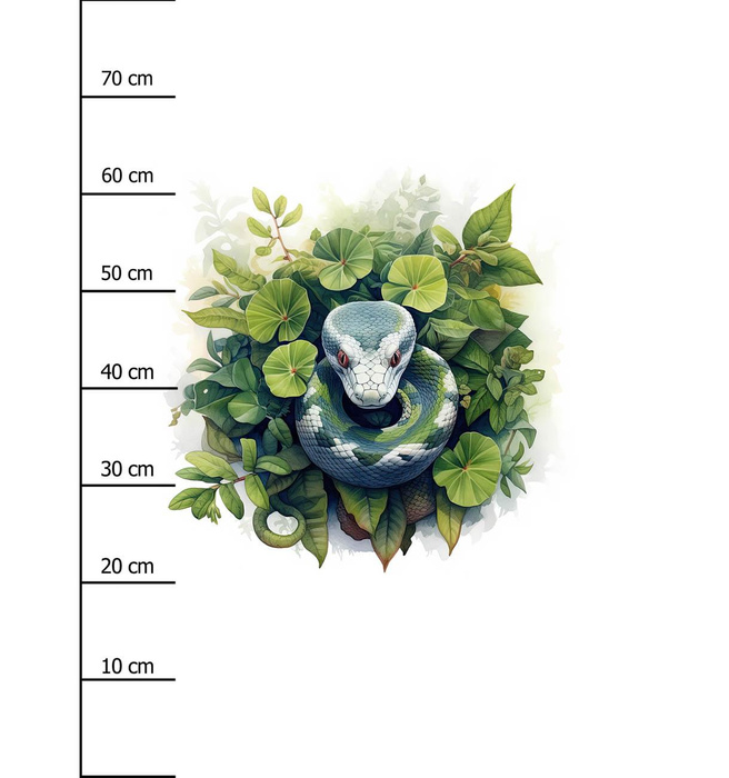 WATERCOLOR SNAKE - panel (75cm x 80cm) brushed knitwear with elastane ITY