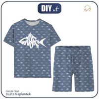 DĚTSKÉ PYŽAMO "ADA" - SHARK vz.2 - BAMBUS SINGLE JERSEY S ELASTANEM (110/116)