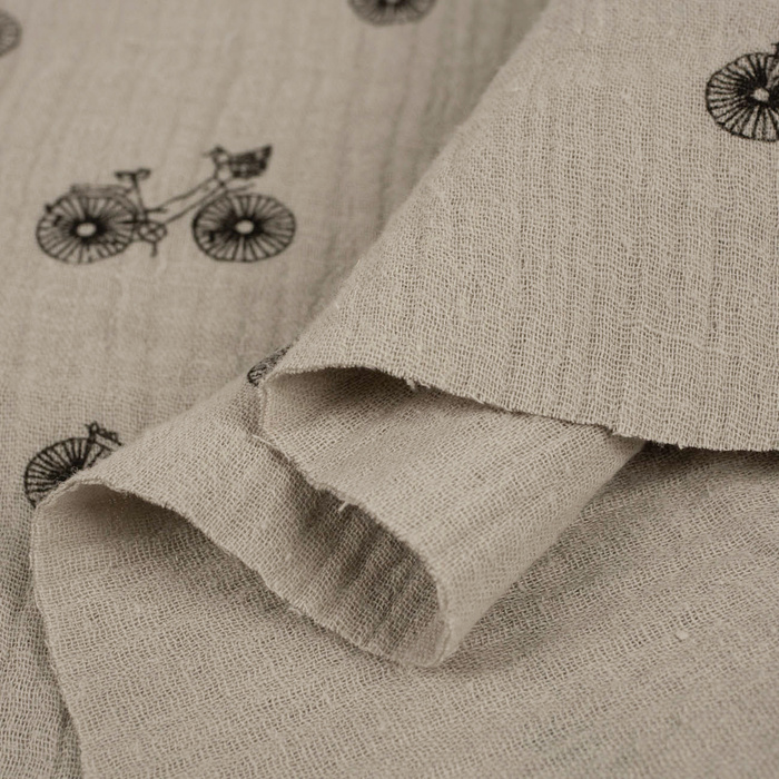 BIKES / beige - Cotton muslin