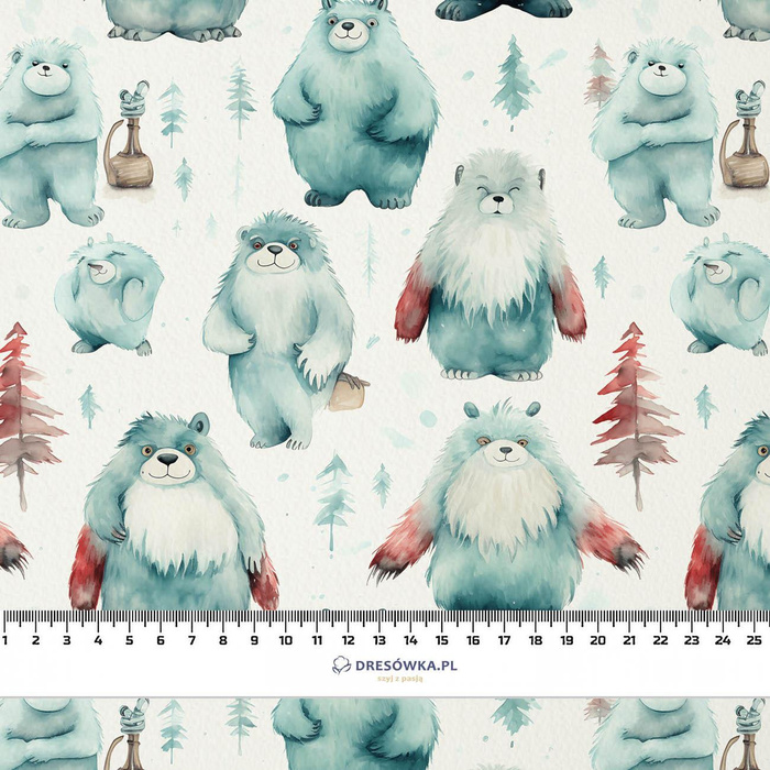 HAPPY YETI M. 1 - French Terry mit Elasthan