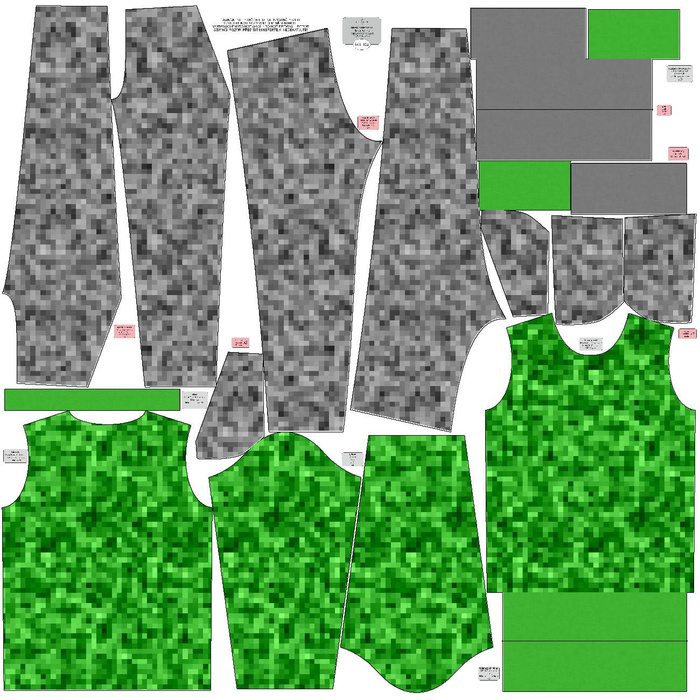 Jogginganzug für Kinder (MILAN) - PIXEL MS.2 / grau - grün - Nähset