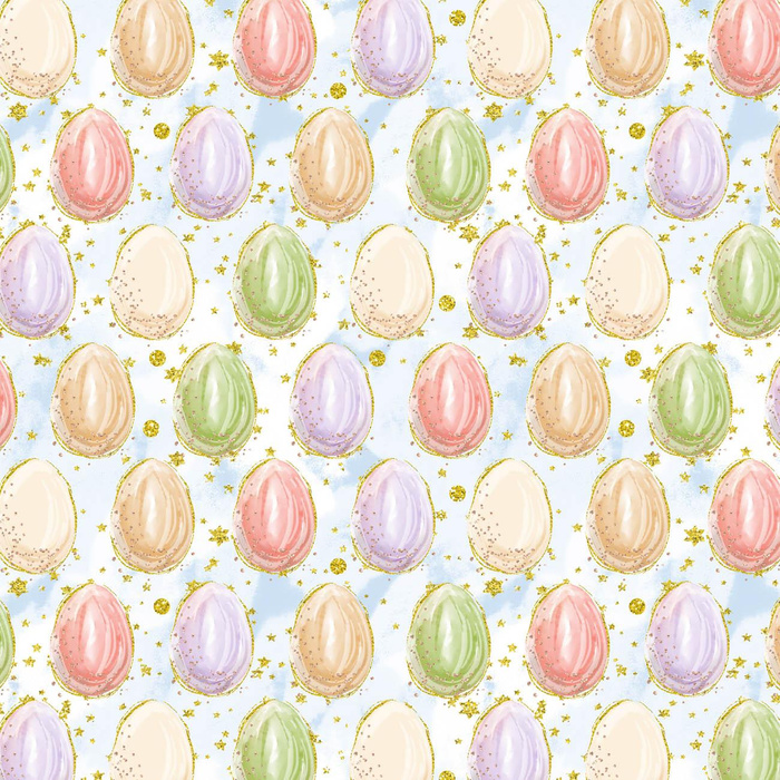 EASTER EGGS PAT. 2 (CUTE BUNNIES) - Woven Fabric for tablecloths