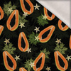 PAPAYA ORANGE & BLACK - teplákovina počesaná s elastanem ITY