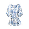 BLUZKA TYPU KIMONO - KWIATY wz. 4 (classic blue) - zestaw do uszycia XXL-XXXL